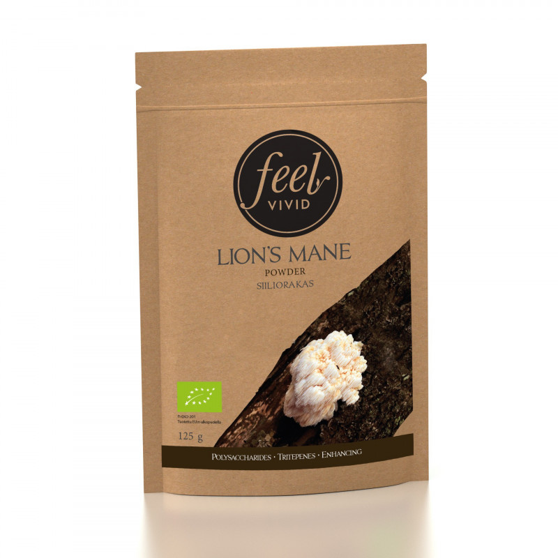 Lion's mane-pulver 125 g, Ekologisk