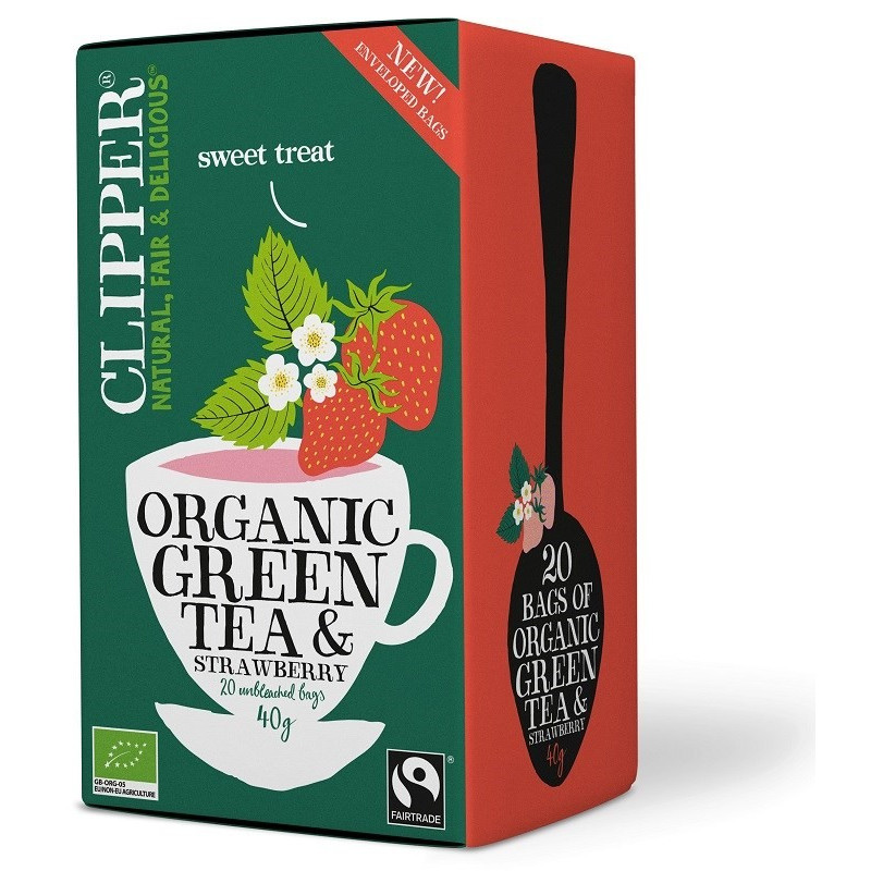 Green tea, strawberry 20 st, ​​Clipper
