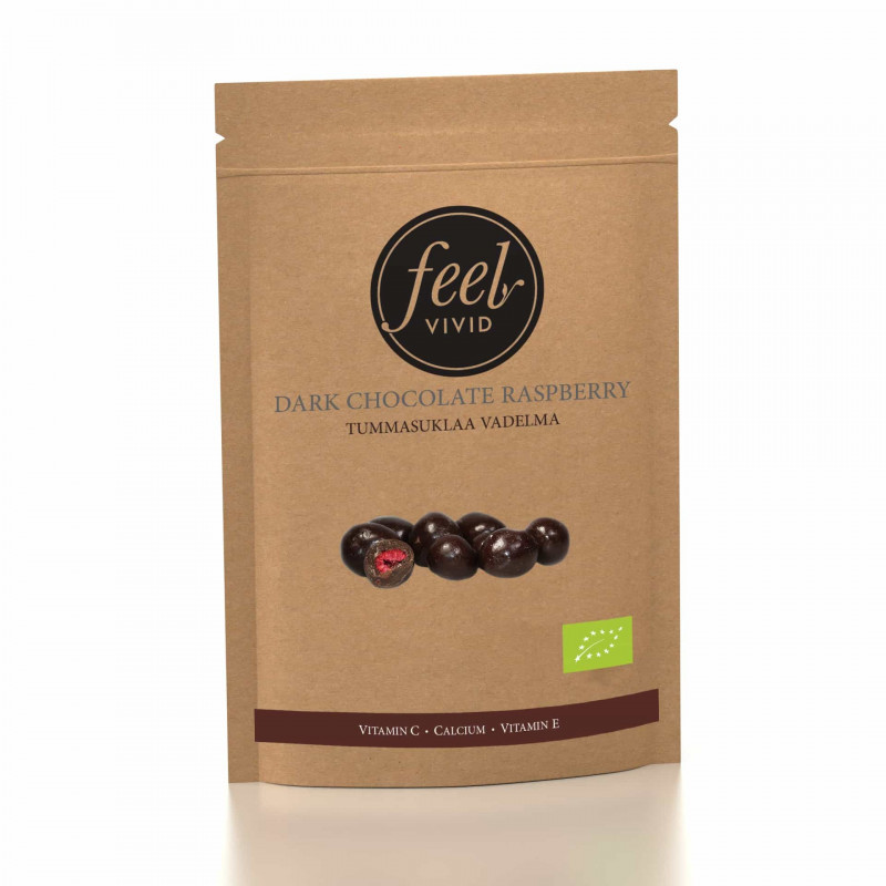 Tummasuklaa Vadelma 400g, Luomu