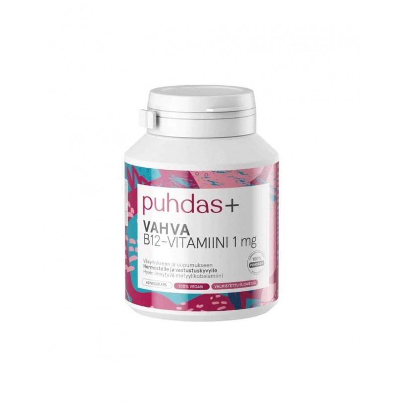 Stark Vitamin B12, 1 mg, 60 kaps, Puhdas+