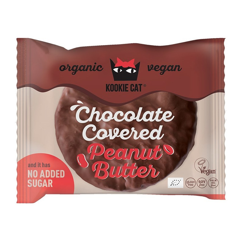 Suklaakuorrutteinen maapähkinävoikeksi 50g, Kookie Cat Suklaakuorrutteinen maapähkinävoikeksi 50g, Kookie Cat