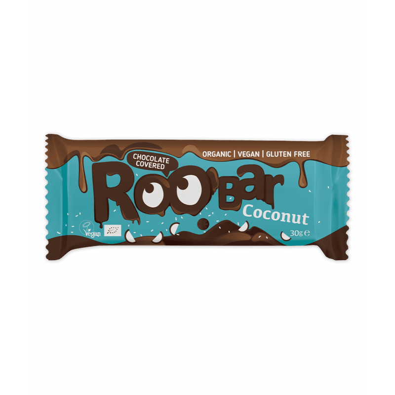 Suklaakuorrutteinen kookospatukka 30g, Roobar Suklaakuorrutteinen kookospatukka 30g, Roobar