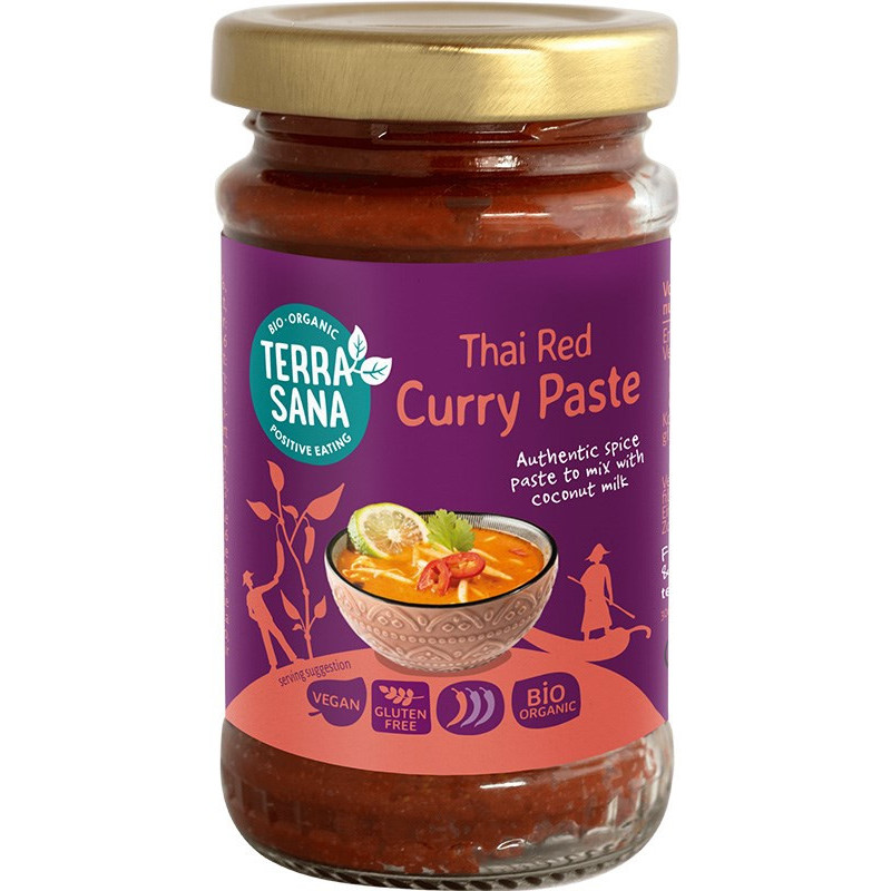 Röd currypaste 120 g, TerraSana