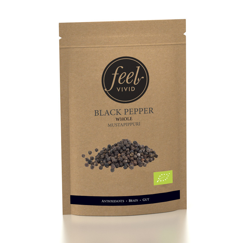 Svartpeppar, hel, Ekologisk 80 g