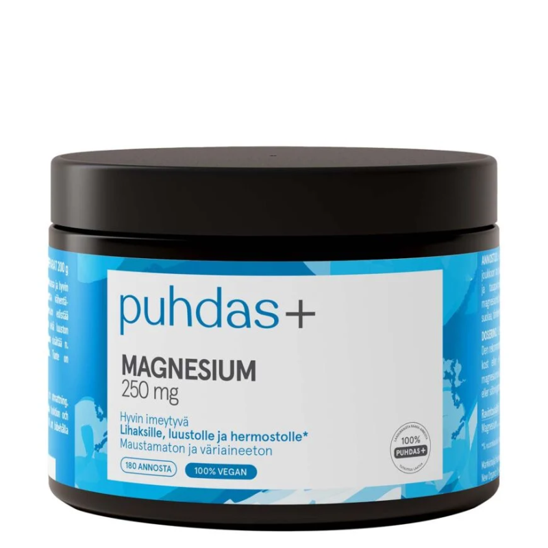 Magnesium 250 mg 200 g, Puhdas+