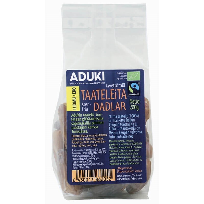 Taateli, kivetön, Luomu 1kg