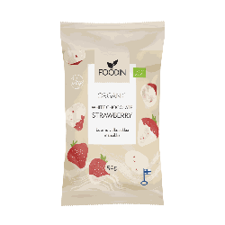 Vit choklad jordgubbar 50 g, ekologisk