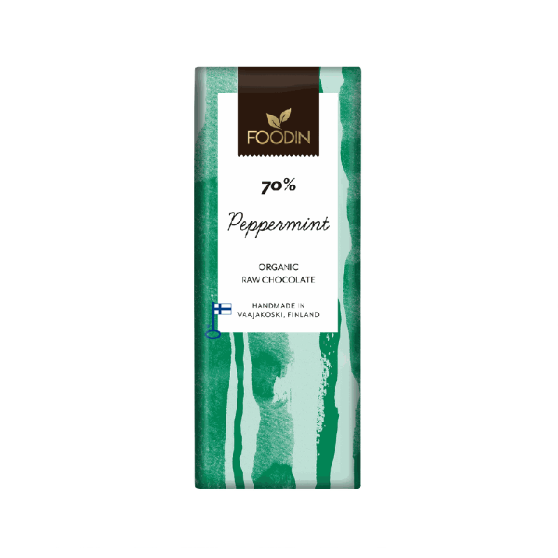 Rå choklad, 70% pepparmynta 40 g, ekologisk