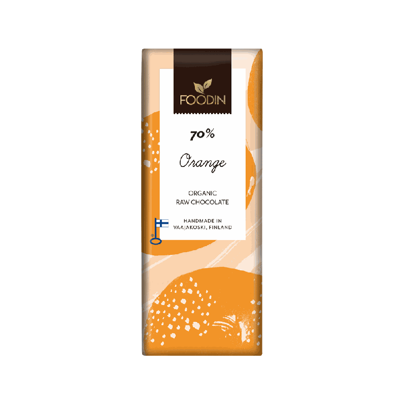 Raakasuklaa 70% Appelsiini, 40g, Luomu