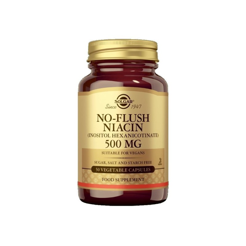 No-Flush Niacin 500 mg, Solgar 50 kaps