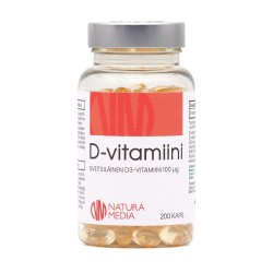 D3-vitamiini 100 ug 200 kaps, Natura Media