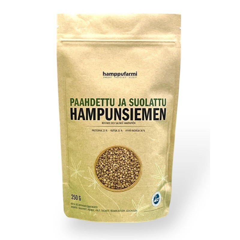 Paahdettu ja suolattu hampunsiemen, luomu, 250g